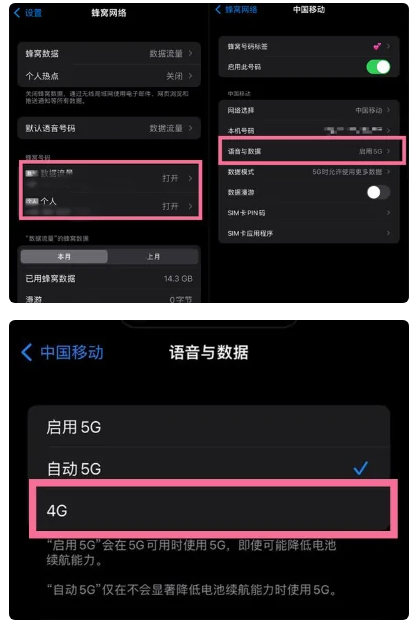 岳西苹果手机维修分享iPhone14如何切换4G/5G? iPhone14 5G网络切换方法 