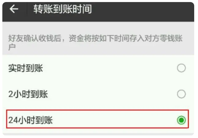 岳西苹果手机维修分享iPhone微信转账24小时到账设置方法 